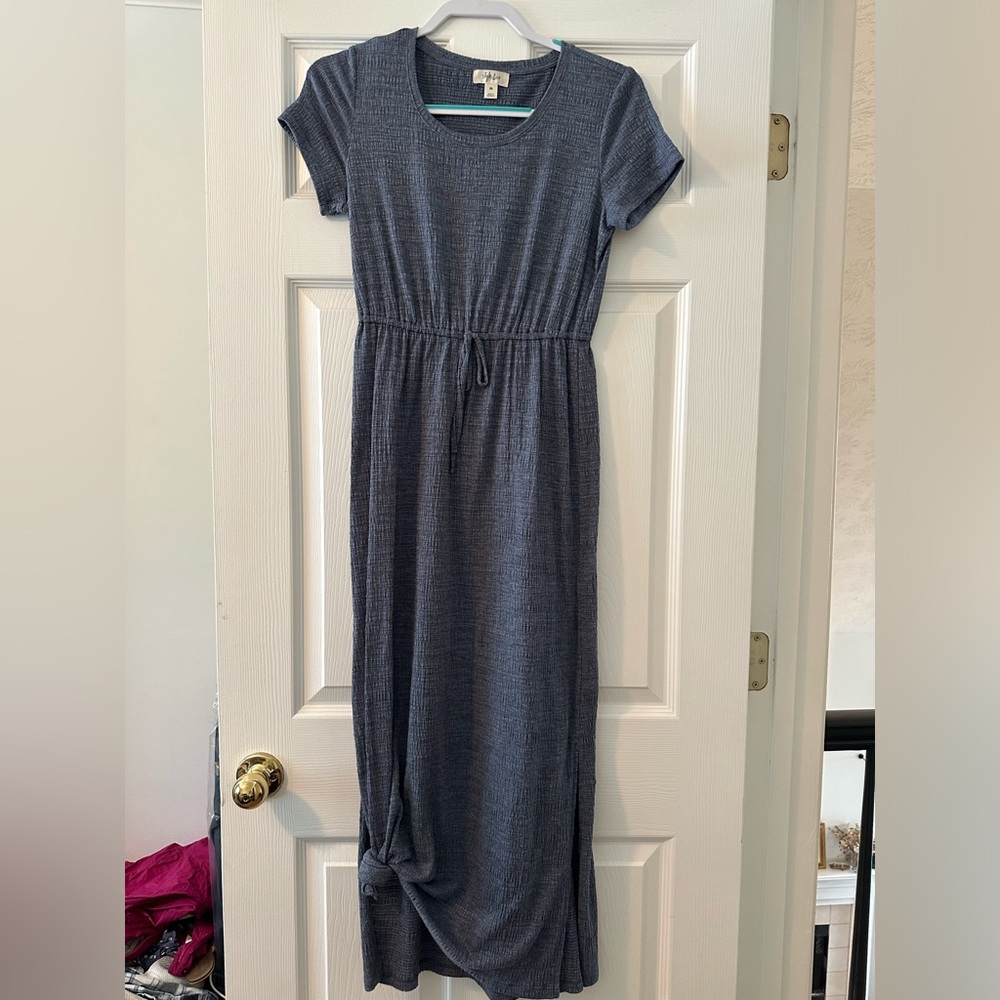 Style & Co Blue Knit Maxi Dress